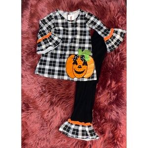 NWT! Emily Rose Pumpkin Tunic w/Plaid Ruffled Bell Pants 🎉HP🎉